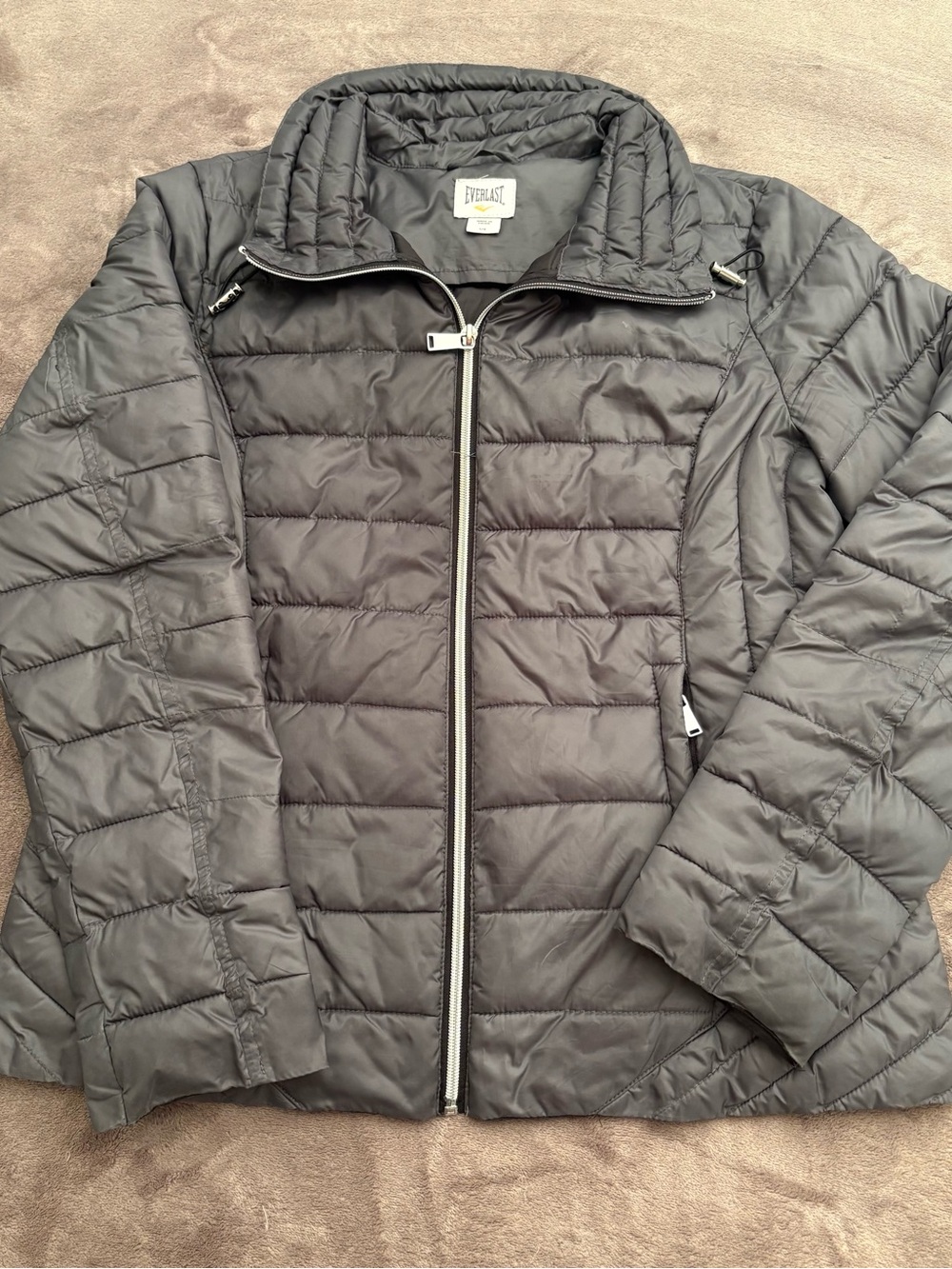 Everlast Women's Quilted Puffer Jacket - Charcoal Black